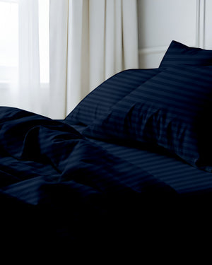 Royal Dreams, Extra Deep 4 Piece Cotton Sheet Set- Navy Blue