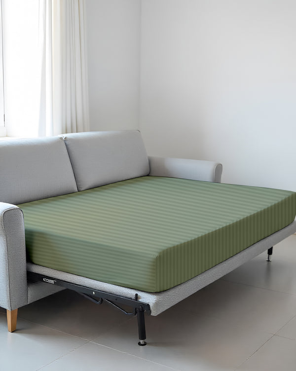 SmartSleep 1 Piece Deep Pocket Cotton Fitted Sheet for Convertible Sofa Beds - Sage