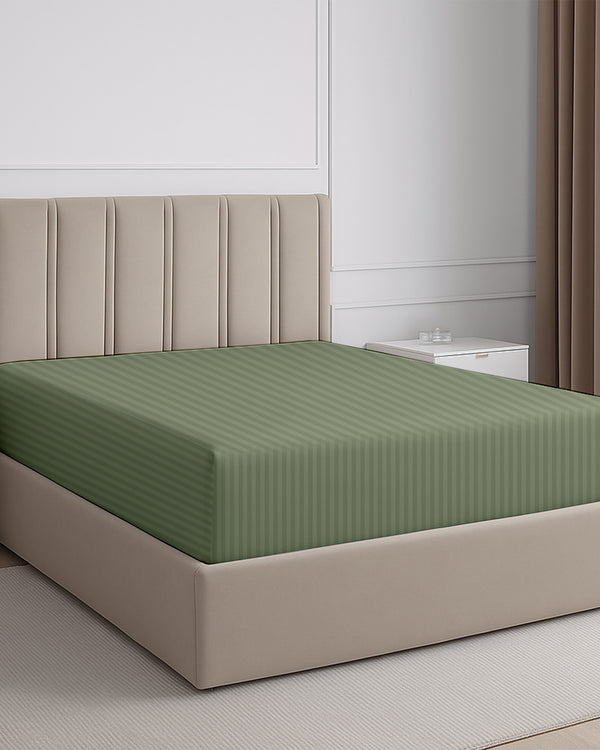 Seven Star 1 Piece Cotton Fitted Sheet- Sage