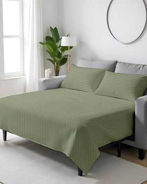 FlexFit Comfort Cotton 4-Piece Sleeper Sofa Sheet Set - Sage