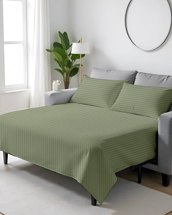 FlexFit Comfort Cotton 4-Piece Sleeper Sofa Sheet Set - Sage
