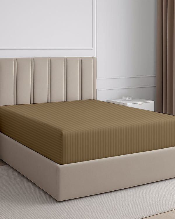 Seven Star 1 Piece Cotton Fitted Sheet- Taupe