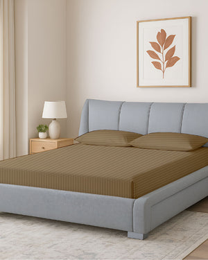 Oceanbreeze Premium Cotton 4 Piece Sheets Set for Waterbeds - Taupe