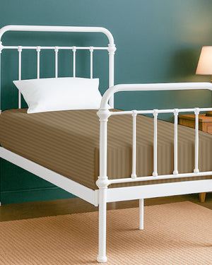 SoftHaven 1 Piece Cotton Cot Fitted Bed Sheet - Taupe