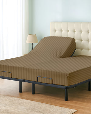 Cloudsplit 1 Piece Fitted Sheet with Top Split for Adjustable Beds - Taupe