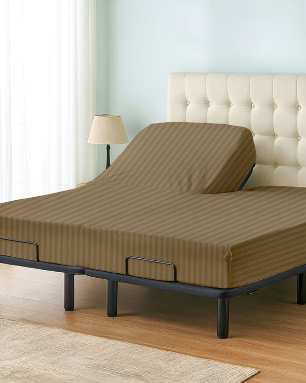 Cloudsplit 1 Piece Fitted Sheet with Top Split for Adjustable Beds - Taupe