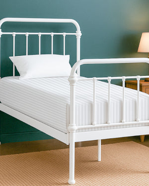 SoftHaven 1 Piece Cotton Cot Fitted Bed Sheet - White
