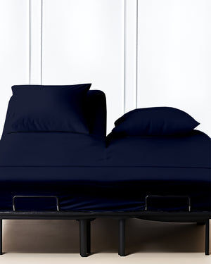 SplitLuxe Giza 4-Piece Split Head Sheet Set – Midnight Navy Blue