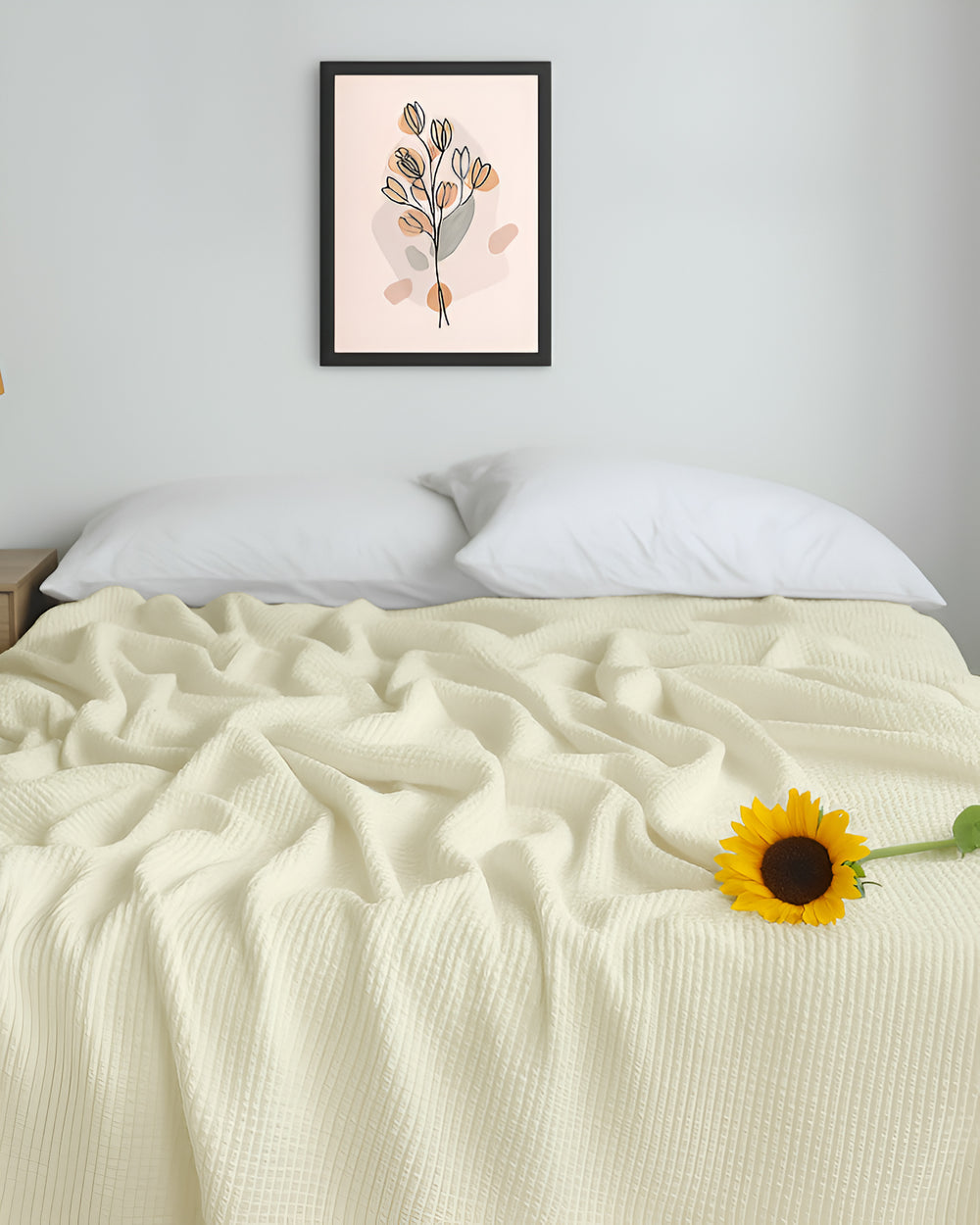 Havenweave Cotton 1 Piece Waffle Coverlet - Ivory-Bed Layers-Cottington Lane-Slumber Sphere