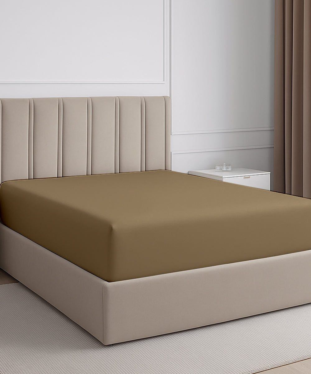 Seven Star 1 Piece Cotton Fitted Sheet- Taupe