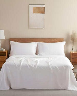 Crescendo Giza Cotton 4 Piece Sheet Set - White