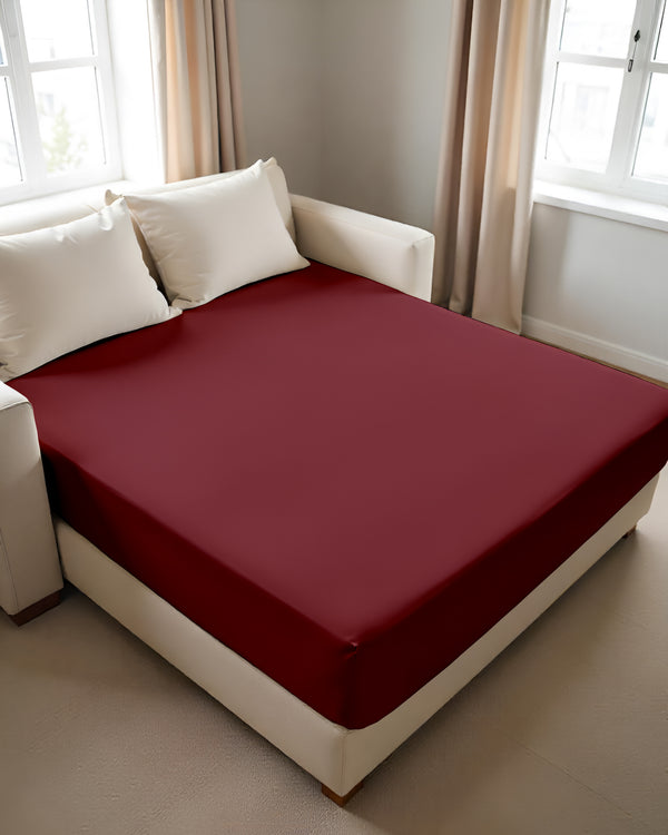 ComfortFold - Microfiber Sleeper Sofa 1 Piece Fitted Sheet- Burgundy