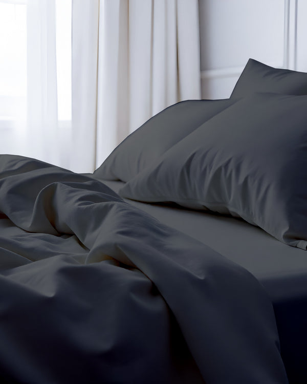 Royal Dreams, Extra Deep 4 Piece Cotton Sheet Set- Dark Gray
