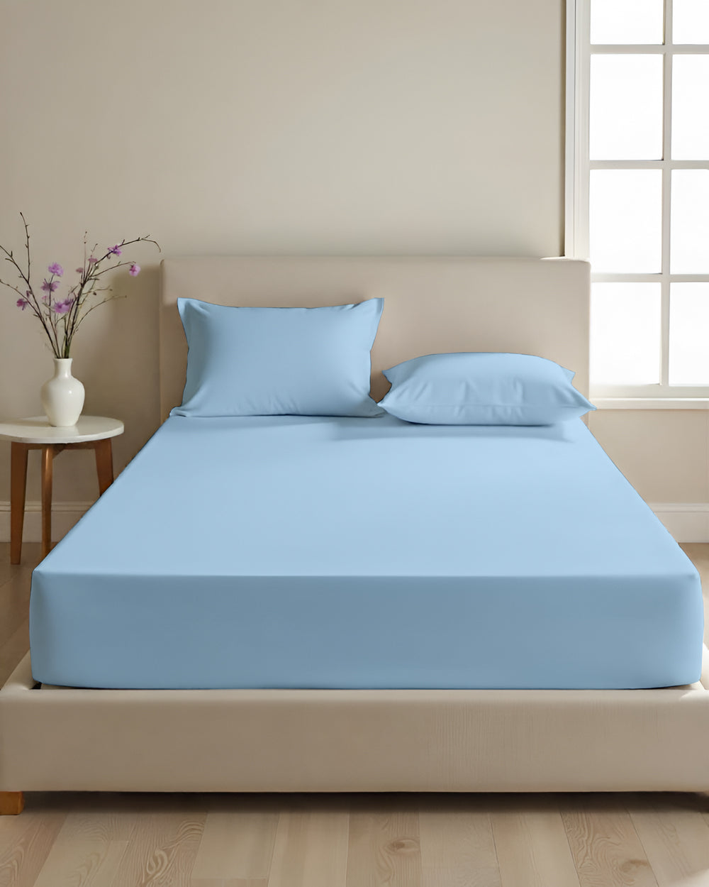 CalmFloats 4 Piece Waterbed Sheet Set- Light Blue