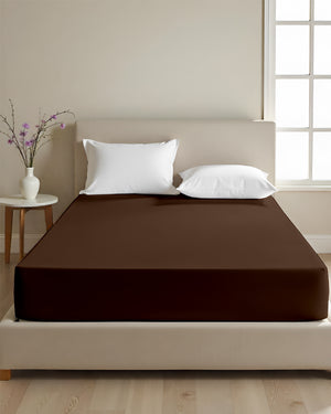 Cloud Soft Classic –  Single Fitted Sheet for Everyday Luxury - Chocolate