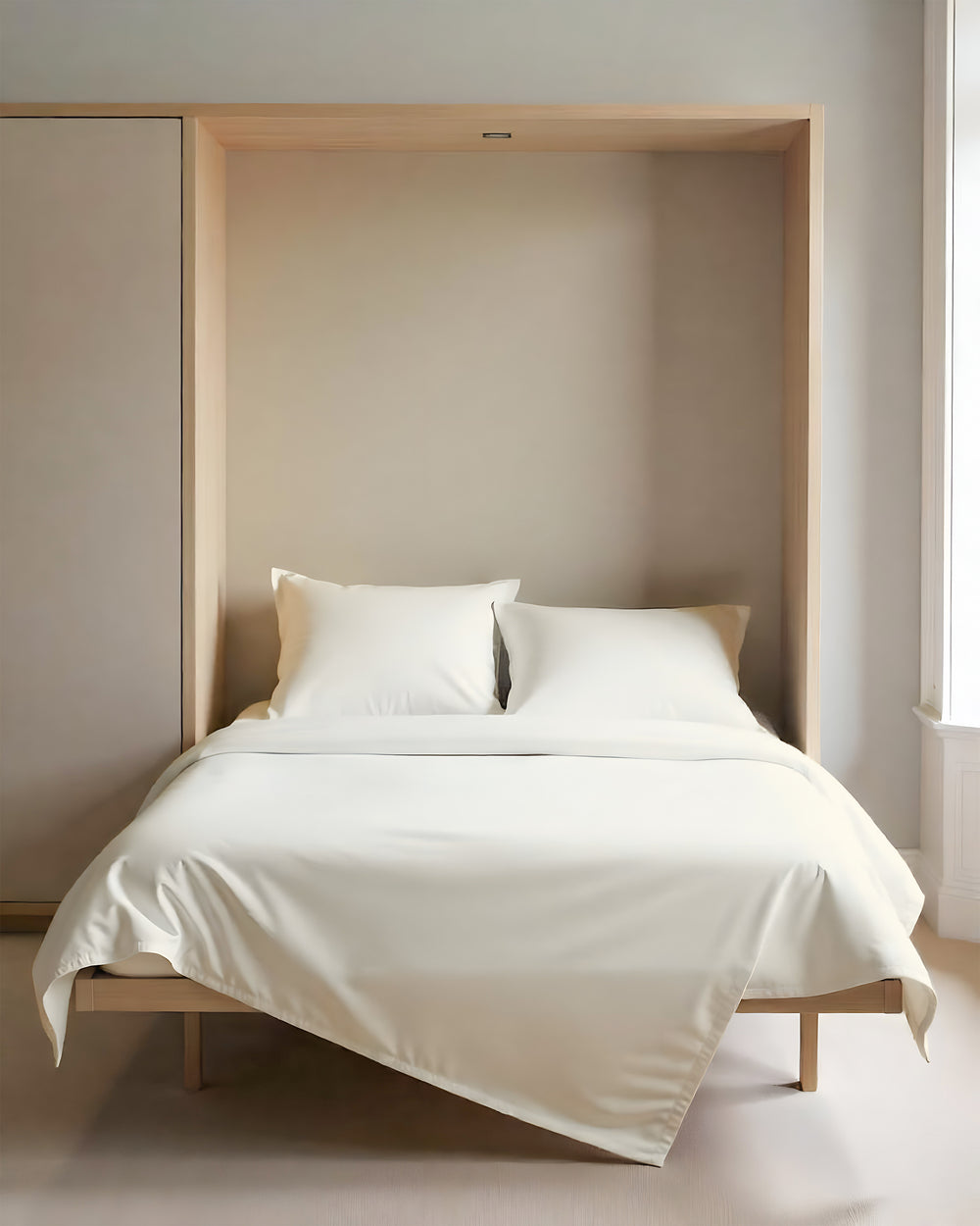 FoldEase Murphy Bed 4 Piece Sheet Set- Ivory