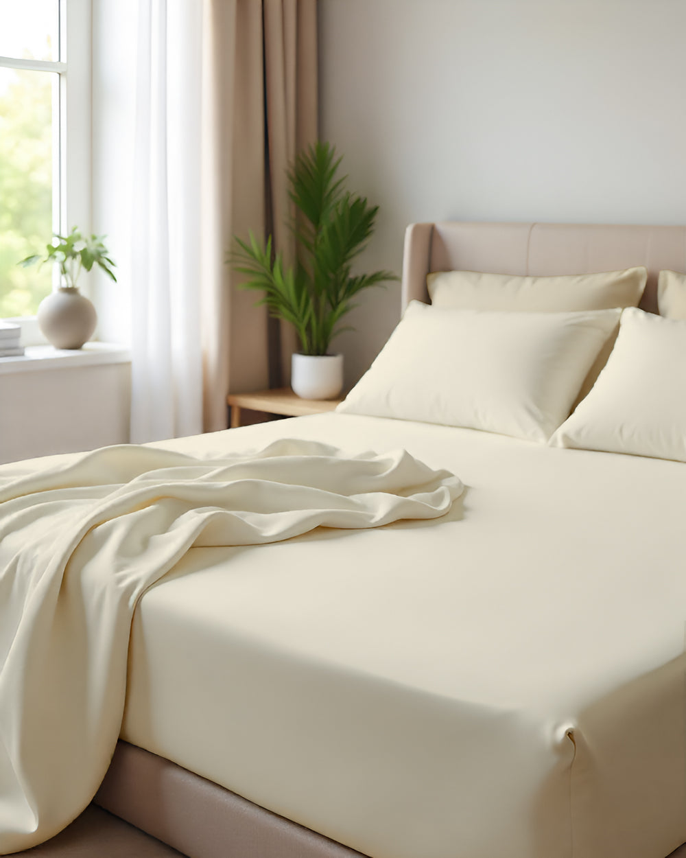 Giza Grace – Classic 1 Piece Fitted Sheet- Ivory