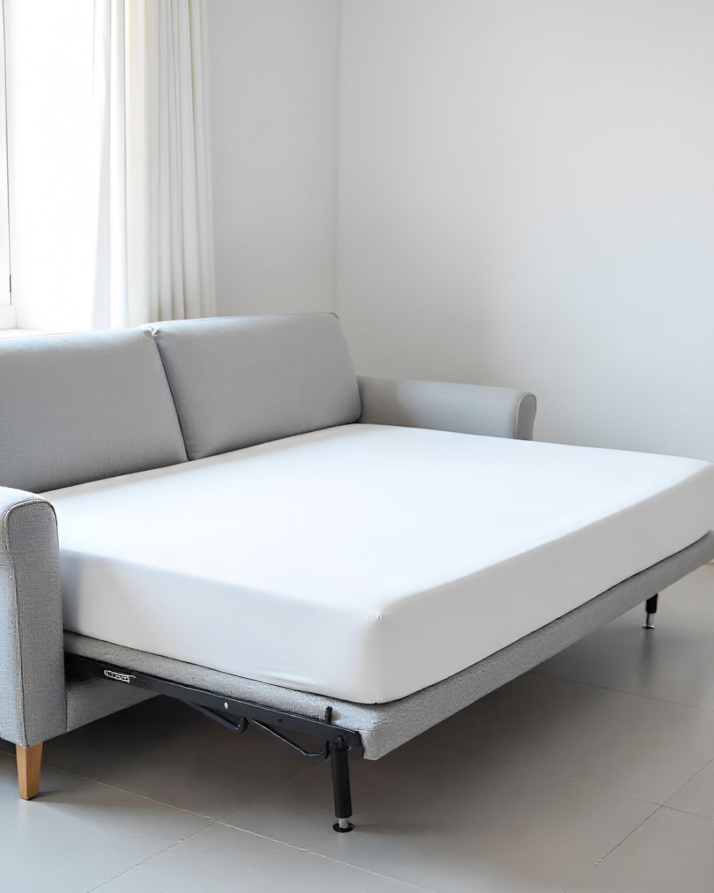 SmartSleep 1 Piece Deep Pocket Fitted Sheet for Convertible Sofa Beds - White