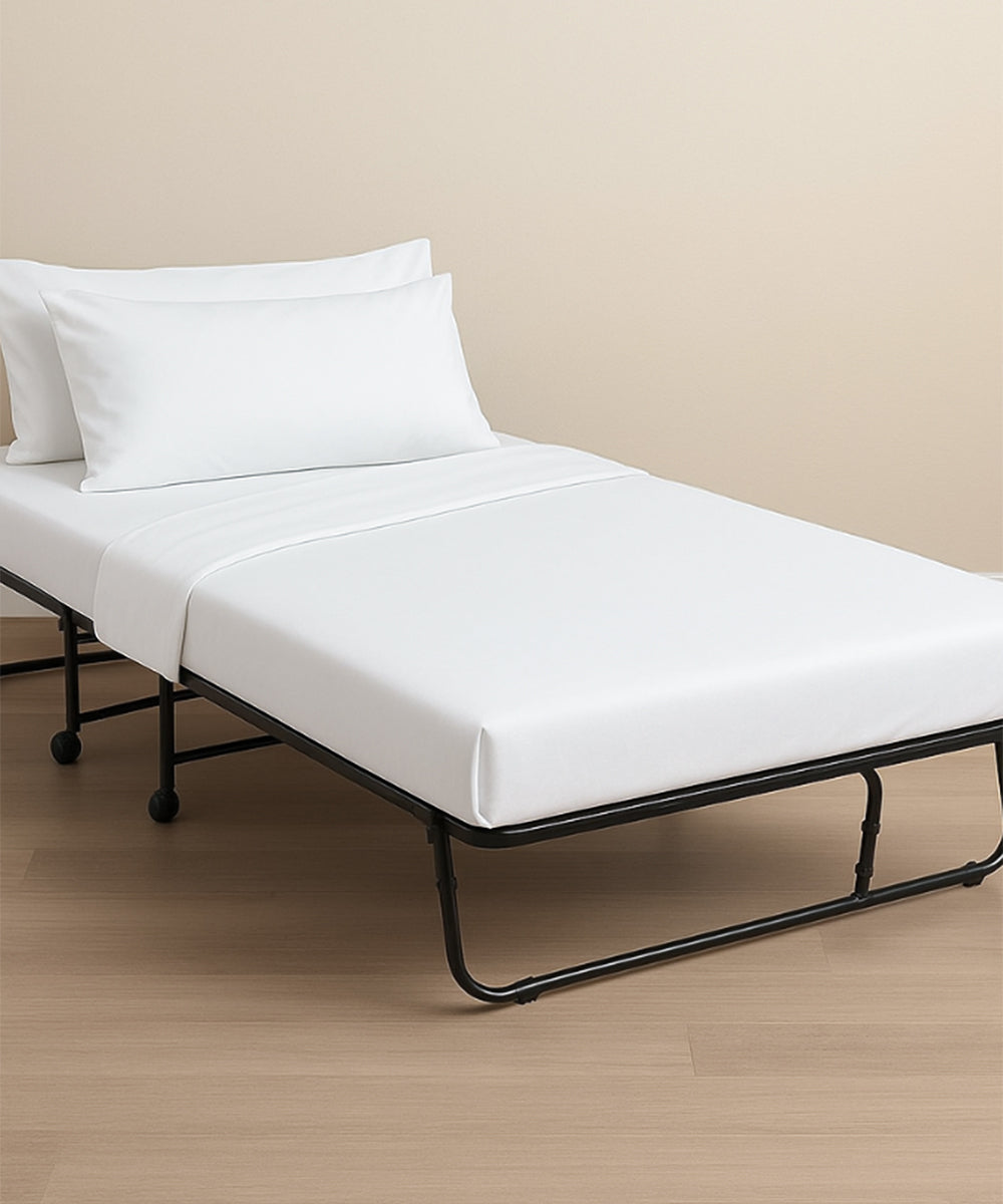 LuxeLayer Giza Cotton 4 Piece Cot Sheet Set - White