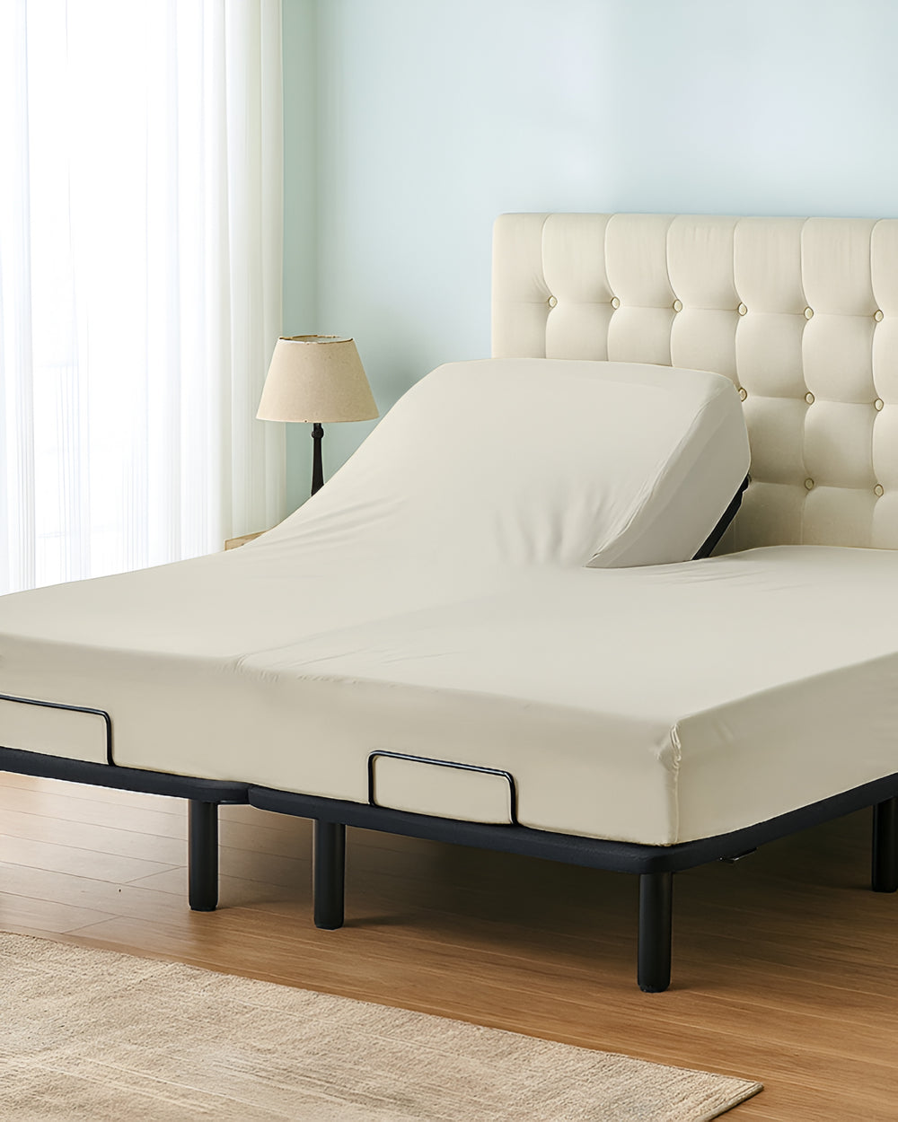 Premium 1 Piece Fitted Sheet with Top Split for Adjustable Beds - Ivory