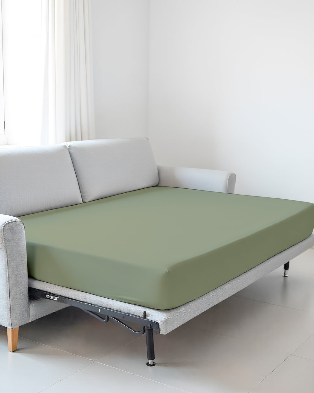 SmartSleep 1 Piece Deep Pocket Fitted Sheet for Convertible Sofa Beds - Sage