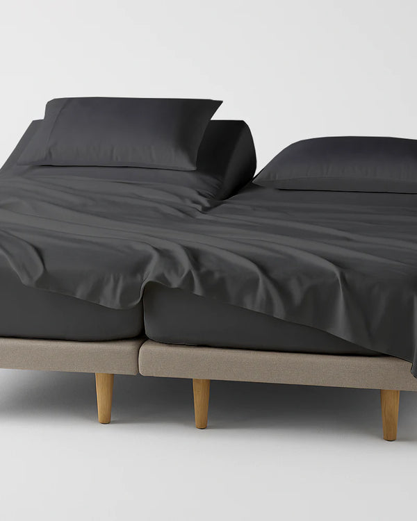 Softline Split Ultra-Soft 5-Piece Cotton Split Beds Sheet Set - Dark Gray