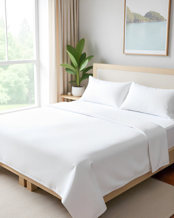 FlexNest 5 Piece Split Bed Sheet Set- White