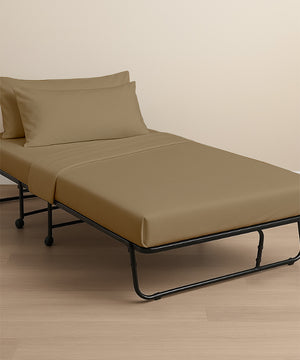 LuxeLayer Giza Cotton 4 Piece Cot Sheet Set - Taupe