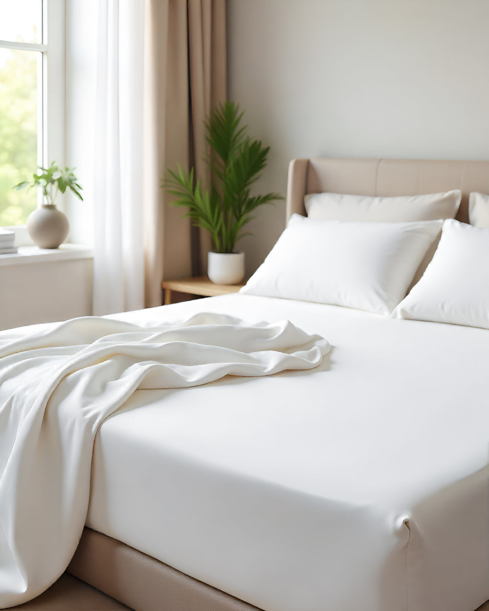 Giza Grace – Classic 1 Piece Fitted Sheet- White