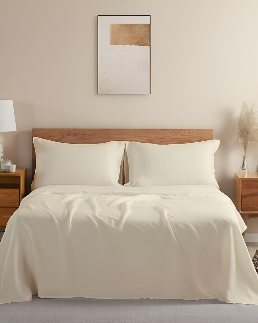Crescendo Giza Cotton 4 Piece Sheet Set - Ivory
