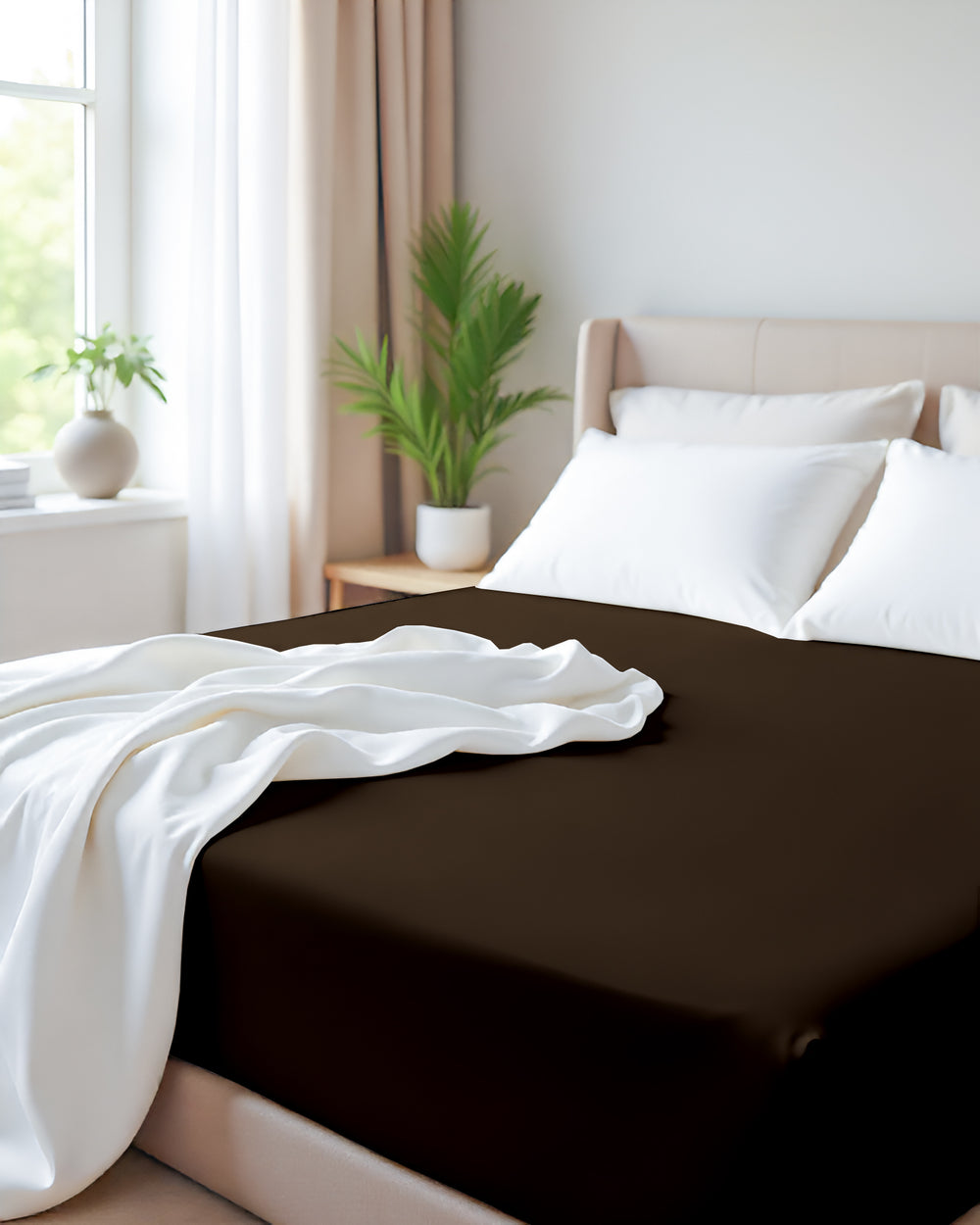Giza Grace – Classic 1 Piece Fitted Sheet- Chocolate