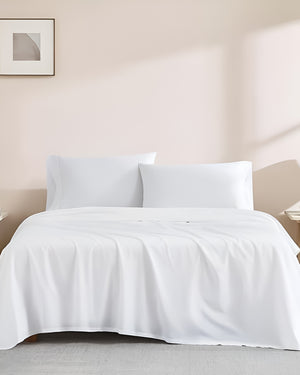 Classic Comfort Cotton Bedding 4 Piece Sheet Set- White