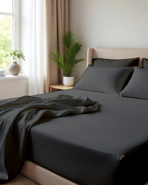 Giza Grace – Classic 1 Piece Fitted Sheet- Dark Gray