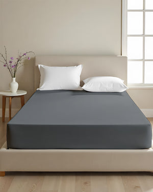 Cloud Soft Classic –  Single Fitted Sheet for Everyday Luxury - Dark Gray