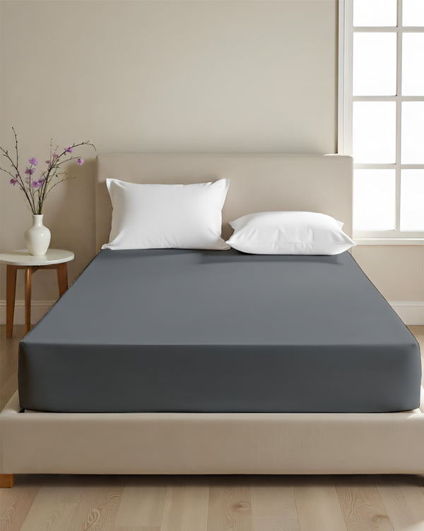 Cloud Soft Classic –  Single Fitted Sheet for Everyday Luxury - Dark Gray
