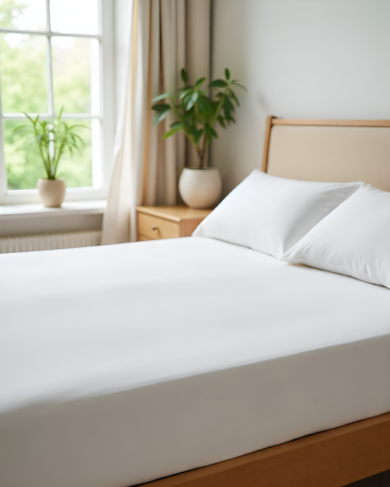 SleepNest 3 Piece Brushed Microfiber Fitted Sheet Set- White-Bed Sheet-Shreem Linen-Slumber Sphere