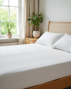 SleepNest 3 Piece Brushed Microfiber Fitted Sheet Set- White-Bed Sheet-Shreem Linen-Slumber Sphere