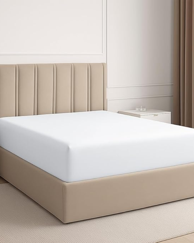 Seven Star 1 Piece Cotton Fitted Sheet- White-Bed Sheets-Cottington Lane-Slumber Sphere