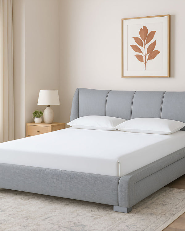 Oceanbreeze Premium Cotton 4 Piece Sheets Set for Waterbeds - White