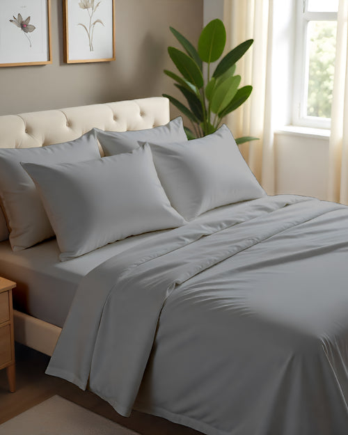 Imperial Touch Exquisite 6 Piece Cotton Sheet Set- Light Gray