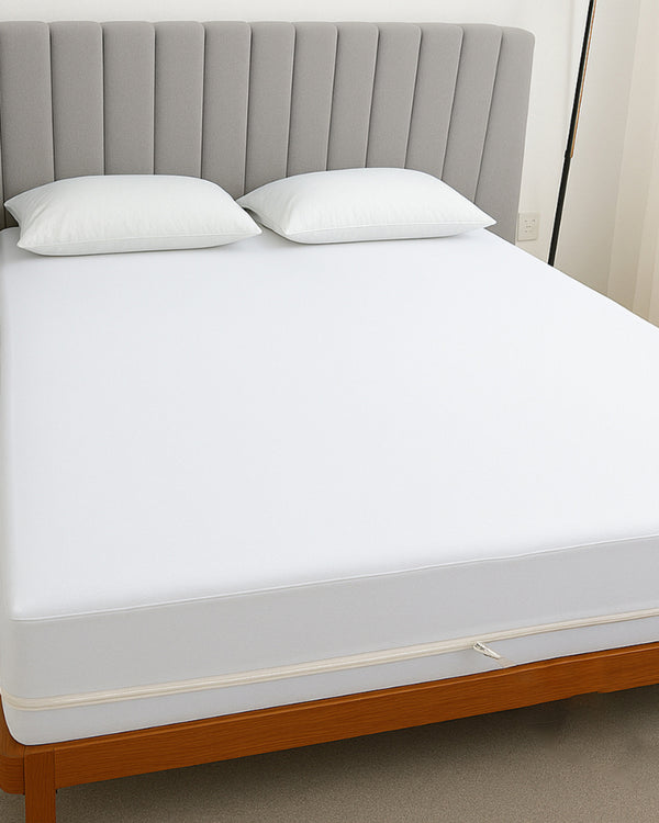 PureGuard ZipFit –  1 Piece Zipper Closure Fitted Sheet - White