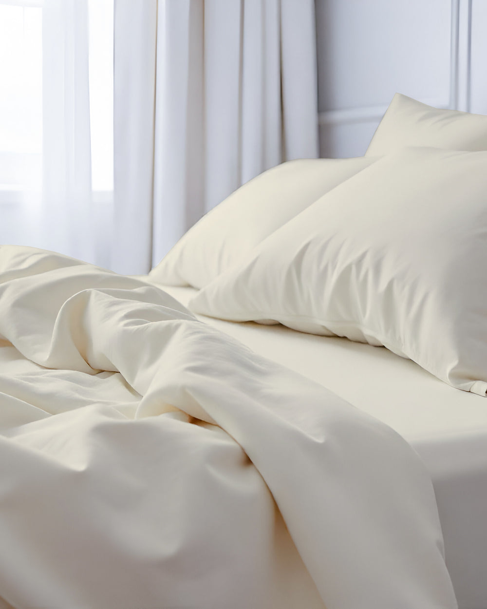 Royal Dreams, Extra Deep 4 Piece Cotton Sheet Set- Ivory