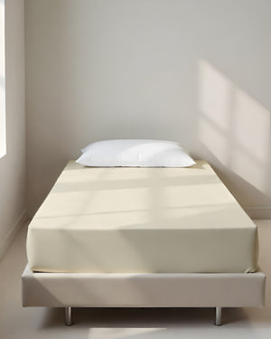 Luxe Giza Cotton 1 Piece Cot Fitted Sheet - Ivory