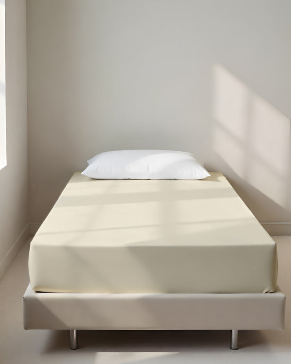 Luxe Giza Cotton 1 Piece Cot Fitted Sheet - Ivory