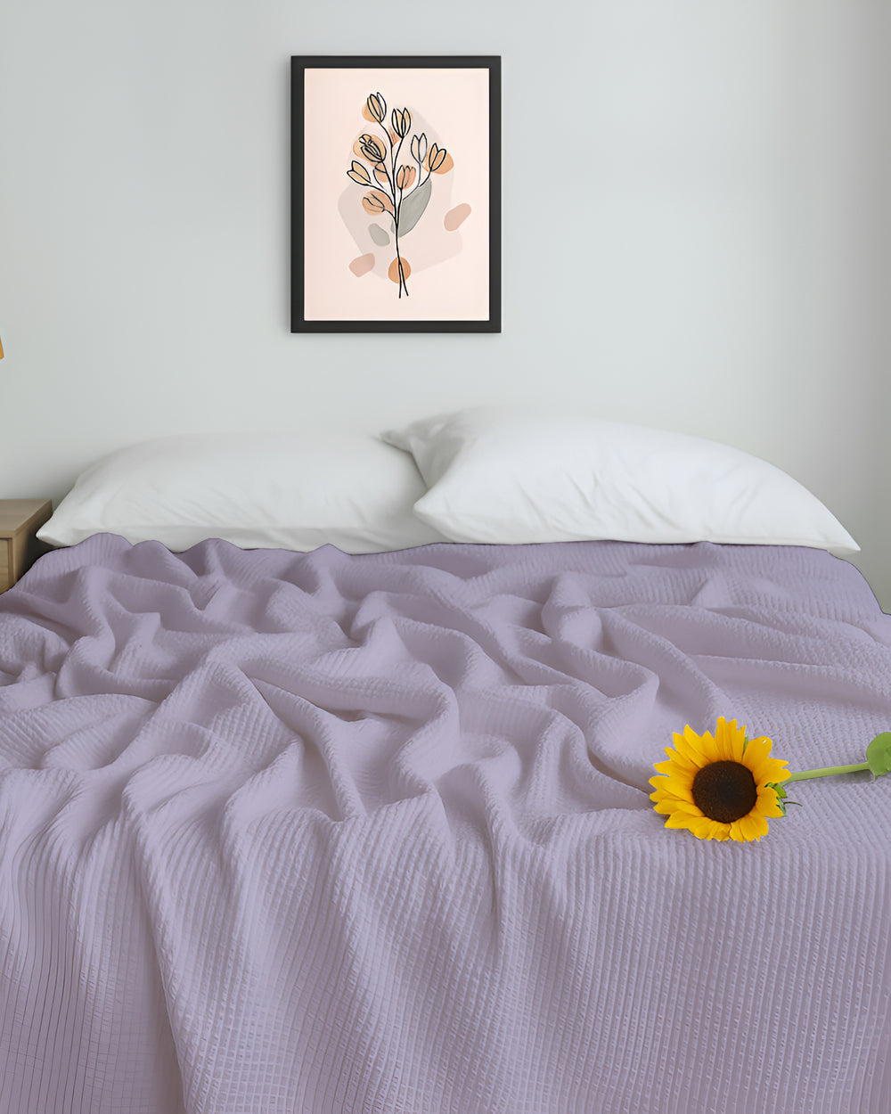 Havenweave Cotton 1 Piece Waffle Coverlet - Pastel Purple-Bed Layers-Cottington Lane-Slumber Sphere