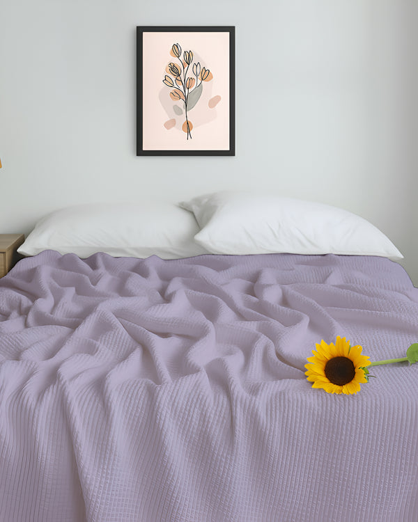 Havenweave Cotton 1 Piece Waffle Coverlet - Pastel Purple-Bed Layers-Cottington Lane-Slumber Sphere