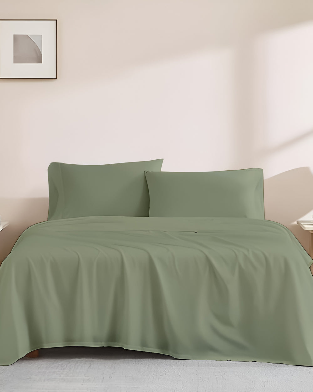 Classic Comfort Cotton Bedding 4 Piece Sheet Set- Sage