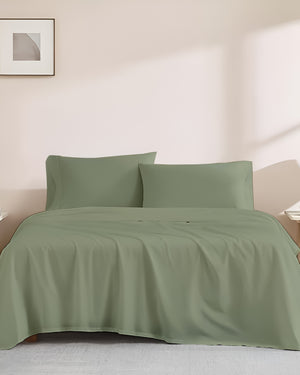 Classic Comfort Cotton Bedding 4 Piece Sheet Set- Sage