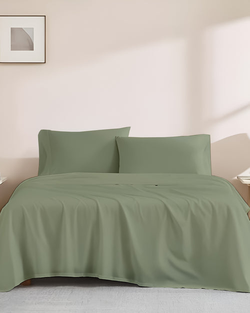Signature Cotton Bedding 4 Piece Sheet Set- Sage