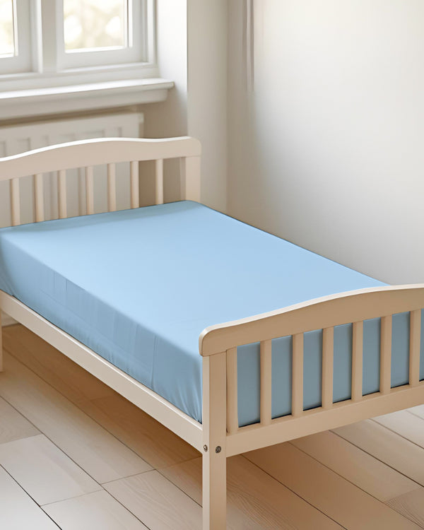 Ultra-fine Microfiber 1 Piece Sky Calm Cot Fitted Sheet – Light Blue